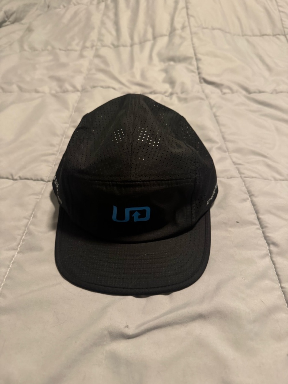Black Performance Cap with Blue Logo by Unknown Brand